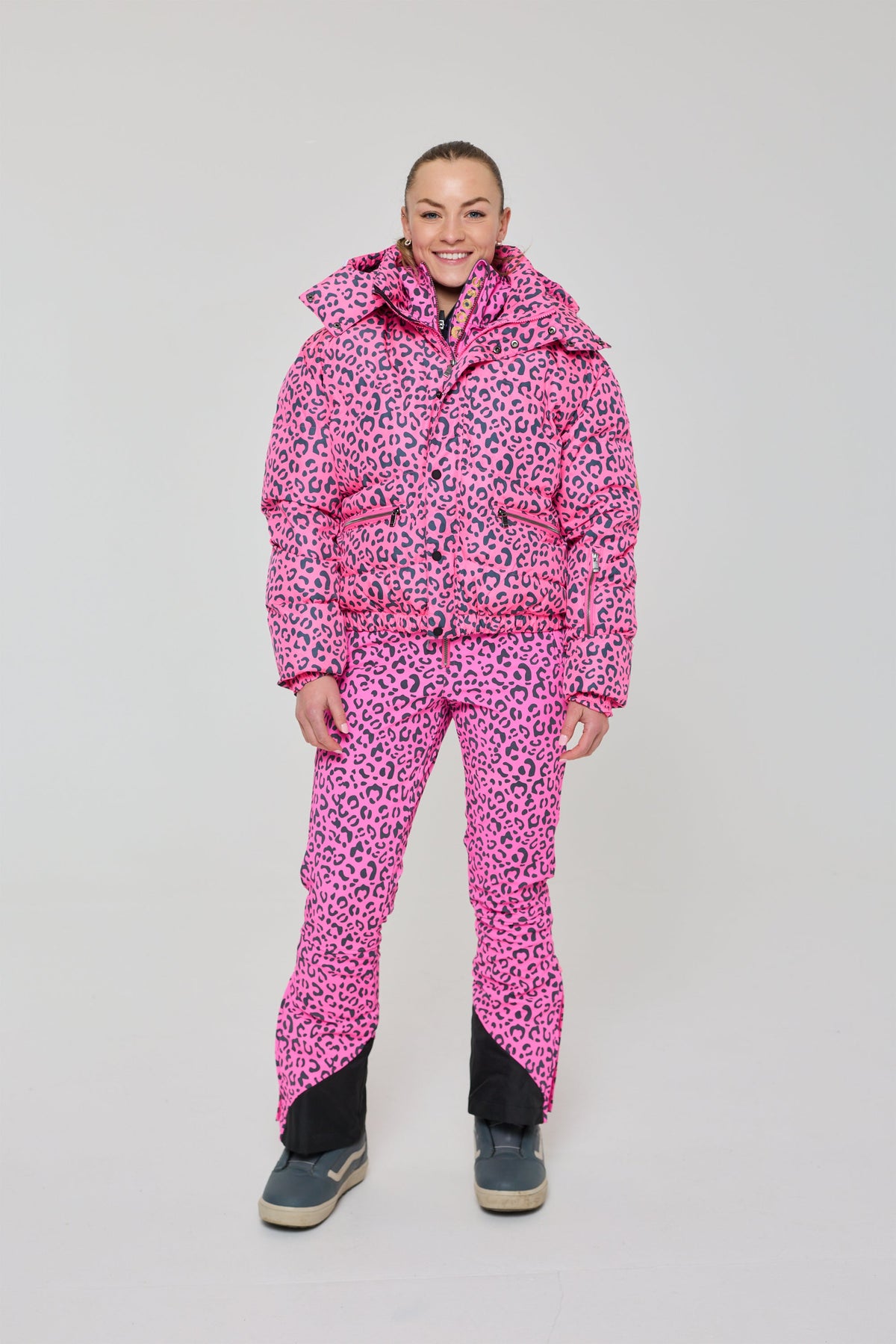 Chic Puffer Jacket - Rosé Leopard