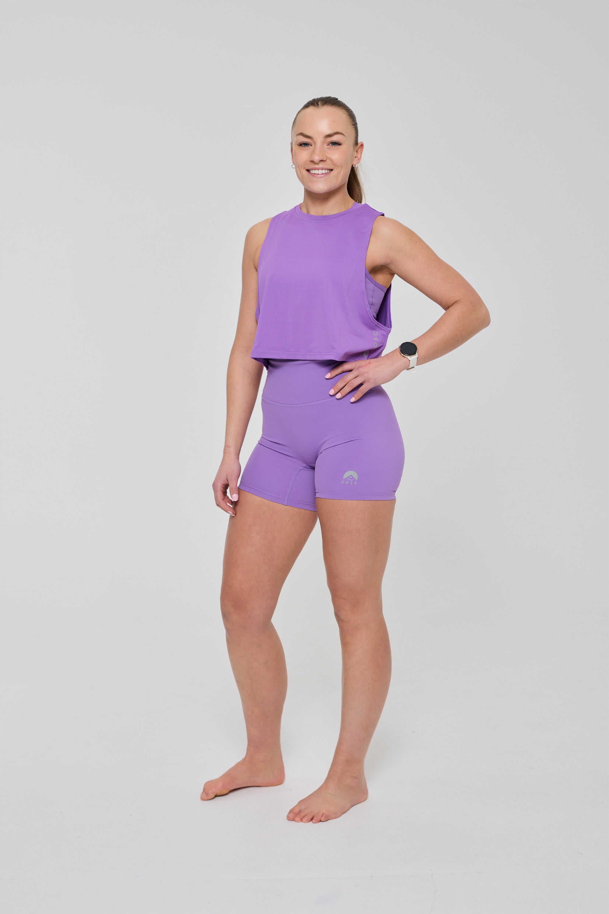 Infinite High Waisted Shorts - Purple