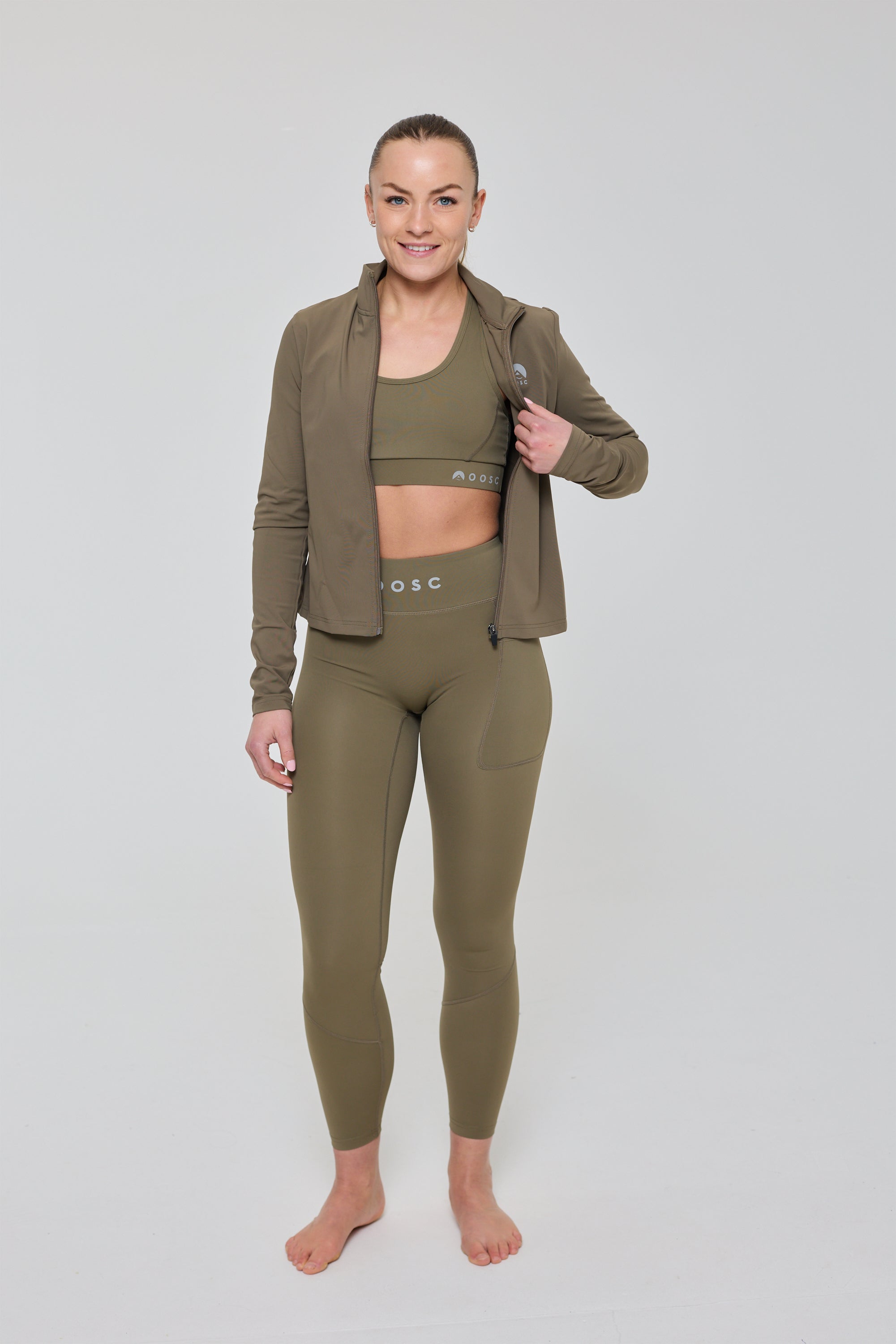 High Support Elite Crossback Sports Bra - Khaki