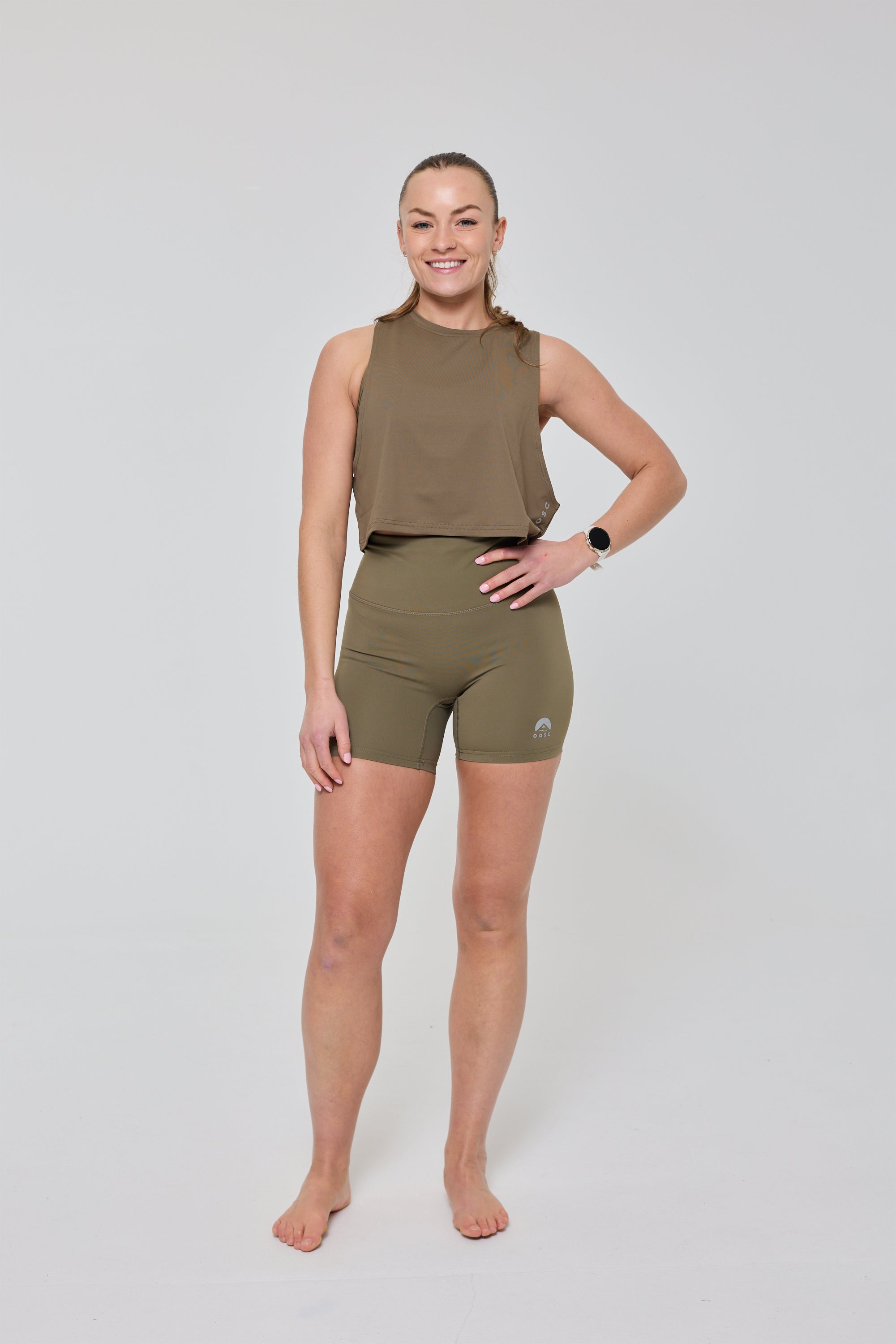 Infinite High Waisted Shorts - Khaki