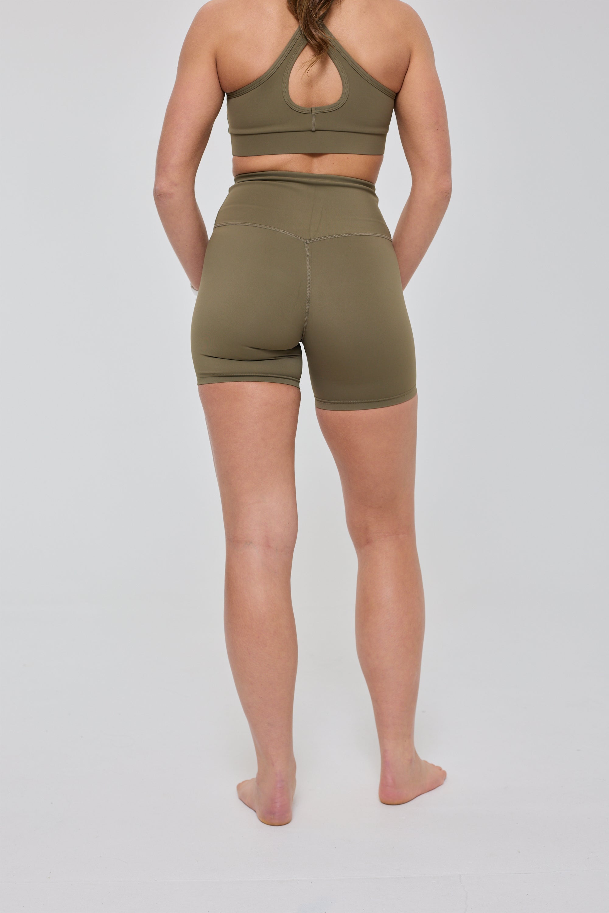 Infinite High Waisted Shorts - Khaki