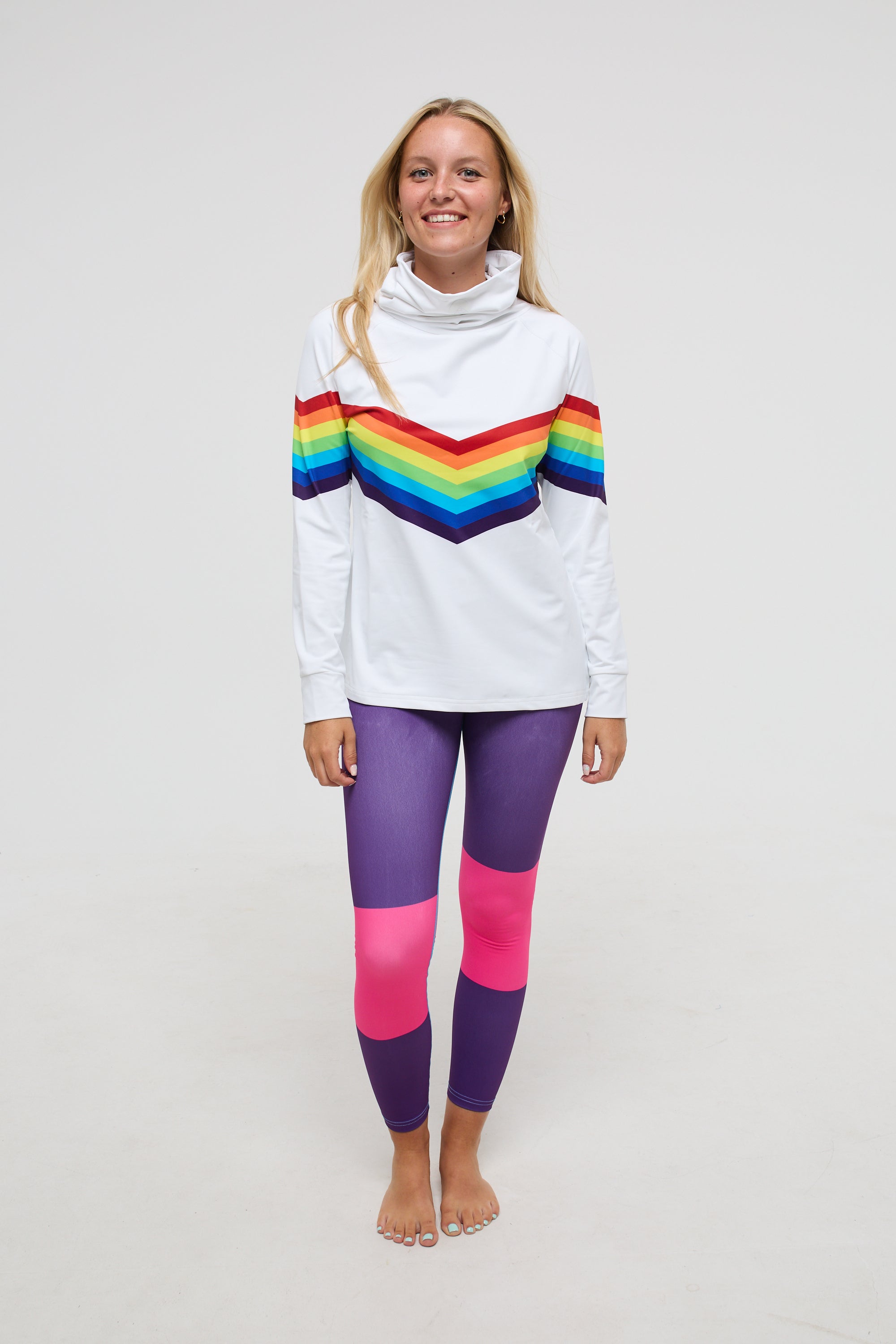 High Neck Baselayer Top Rainbow Road - Women's