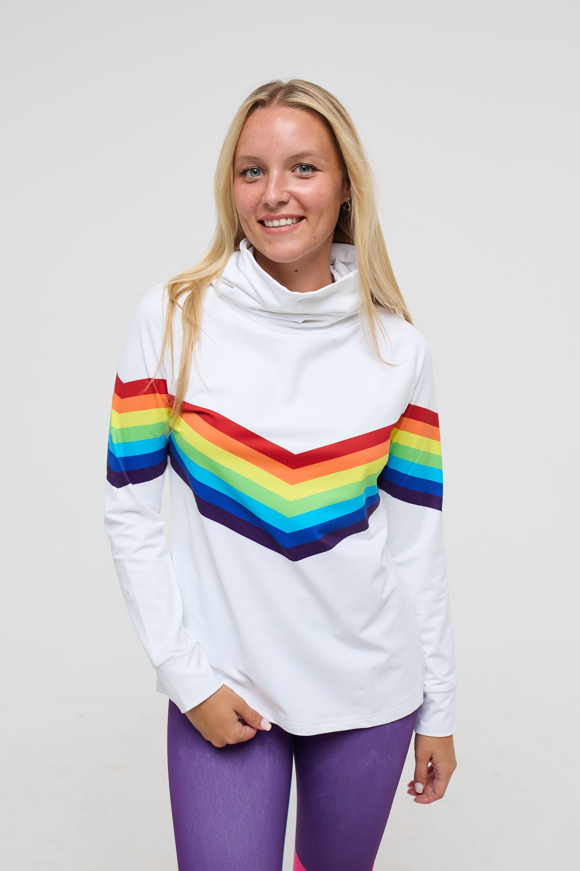 High Neck Baselayer Top Rainbow Road - Women's