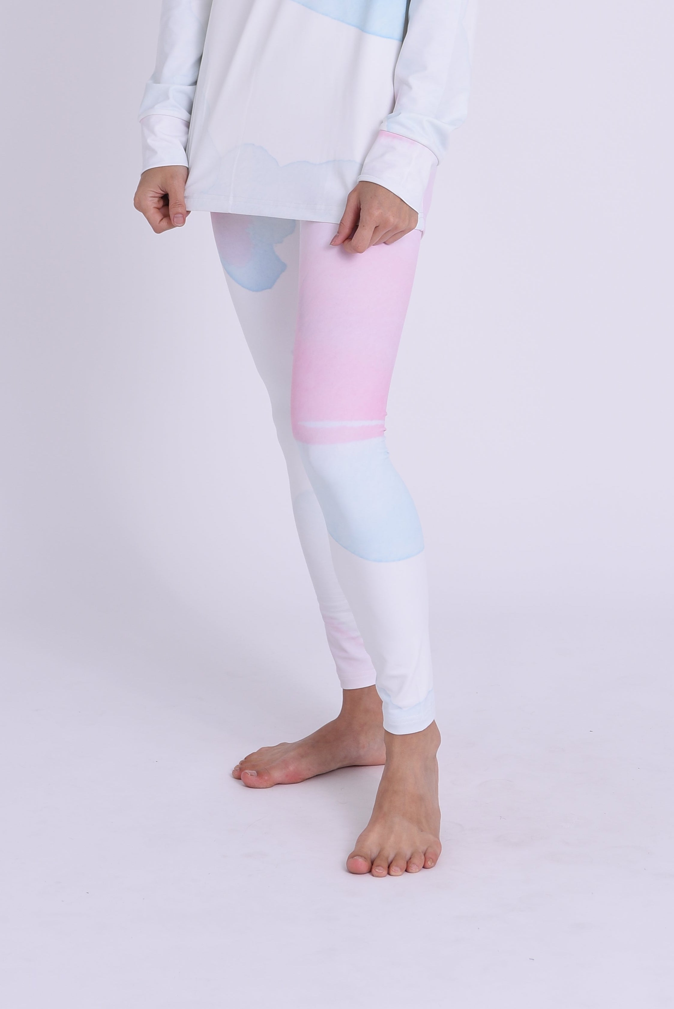 High Neck Baselayer Top Watercolour- Women's