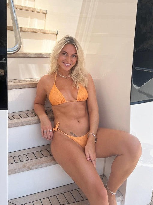 Haut de bikini triangle moulant tangerine