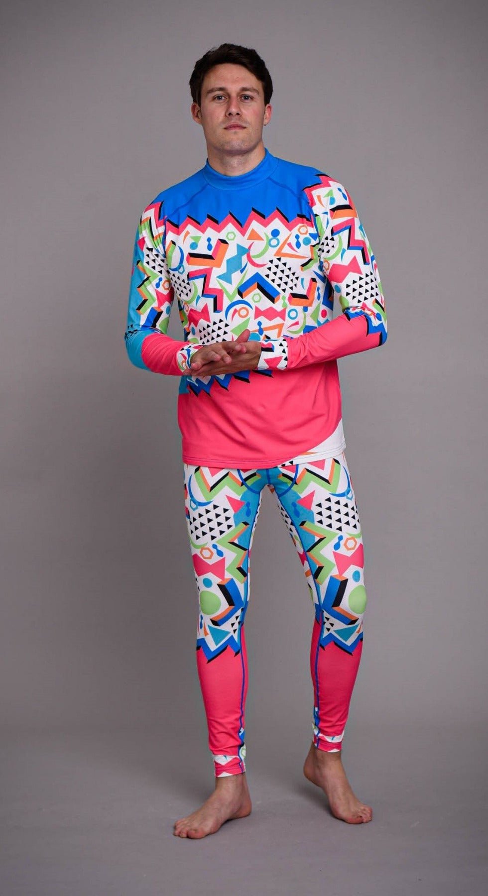 oosc mens pink blue nutscracker base layer