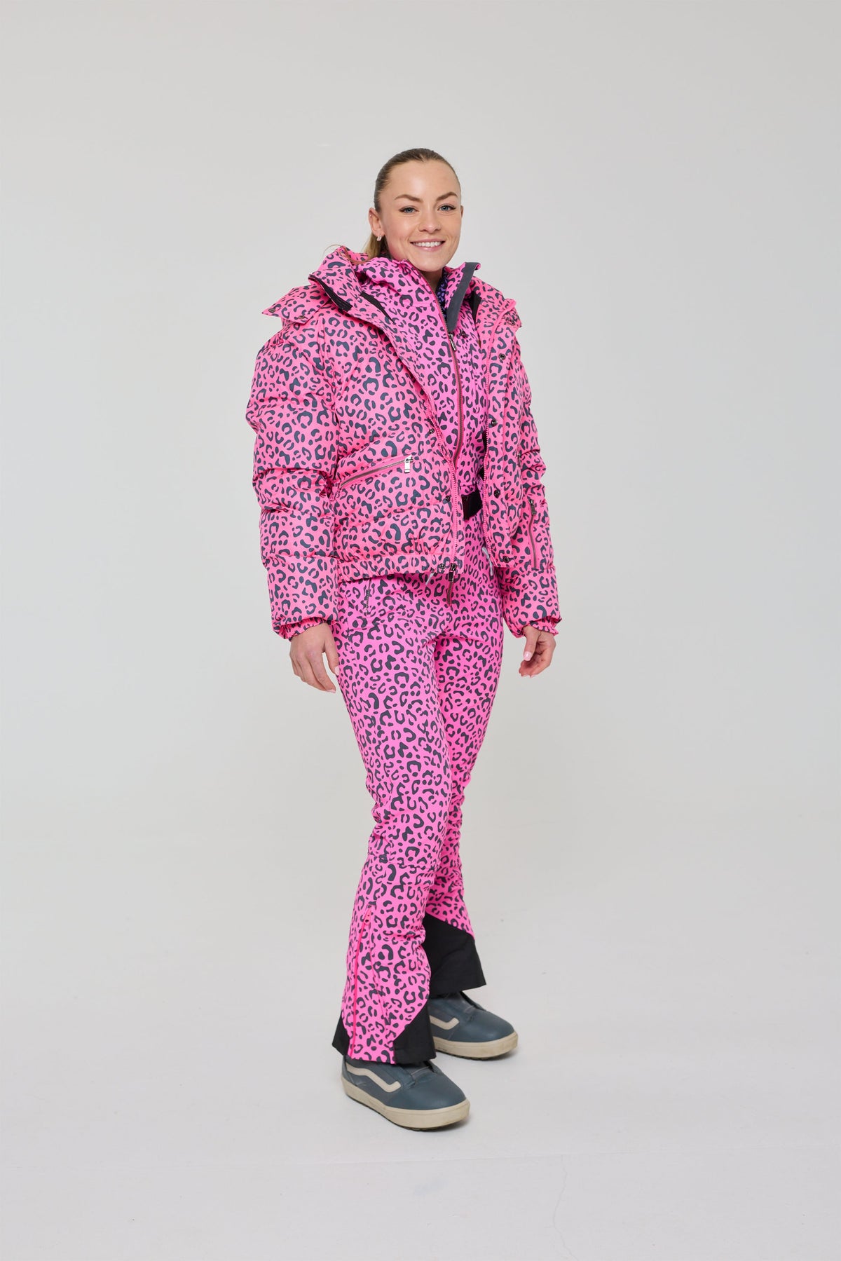 Chic Puffer Jacket - Rosé Leopard