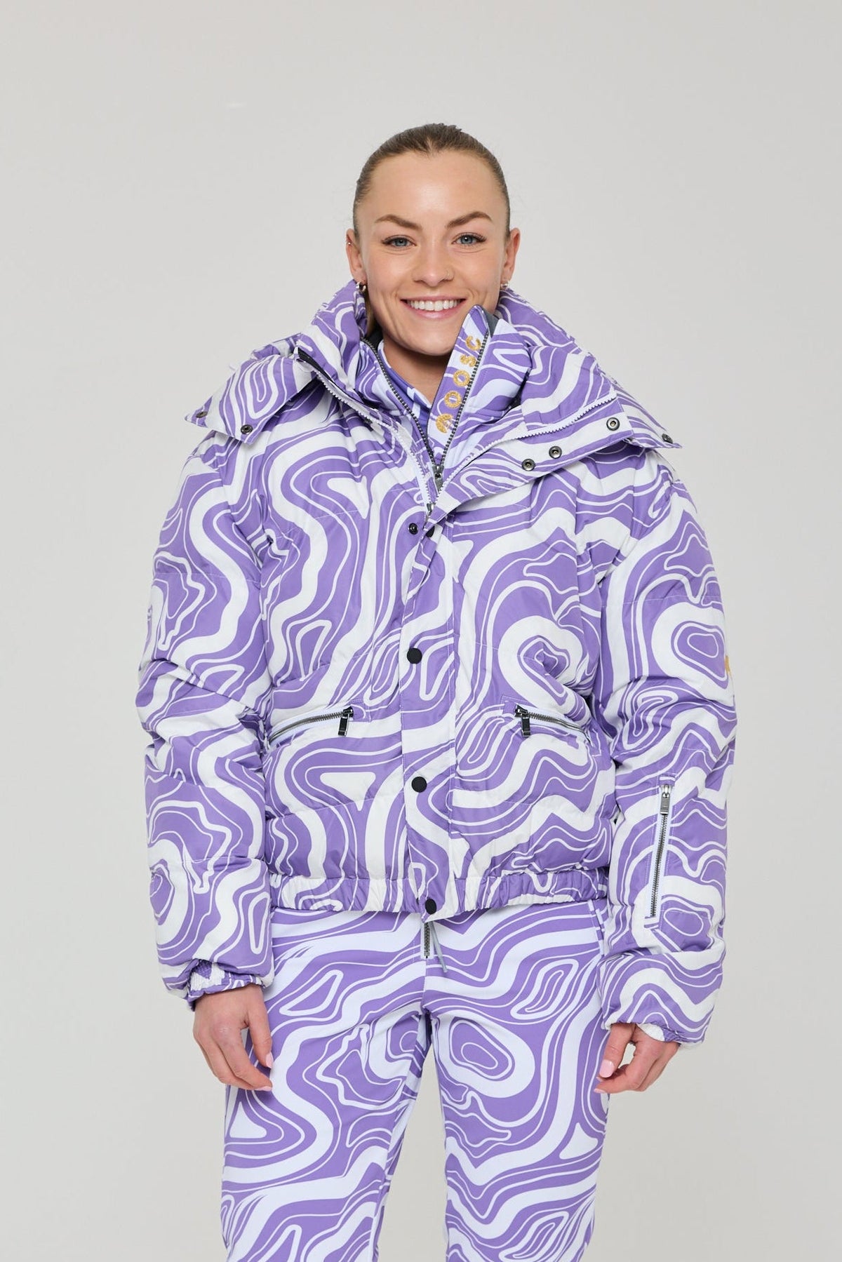 Chic Puffer Jacket - Amethyst Wave