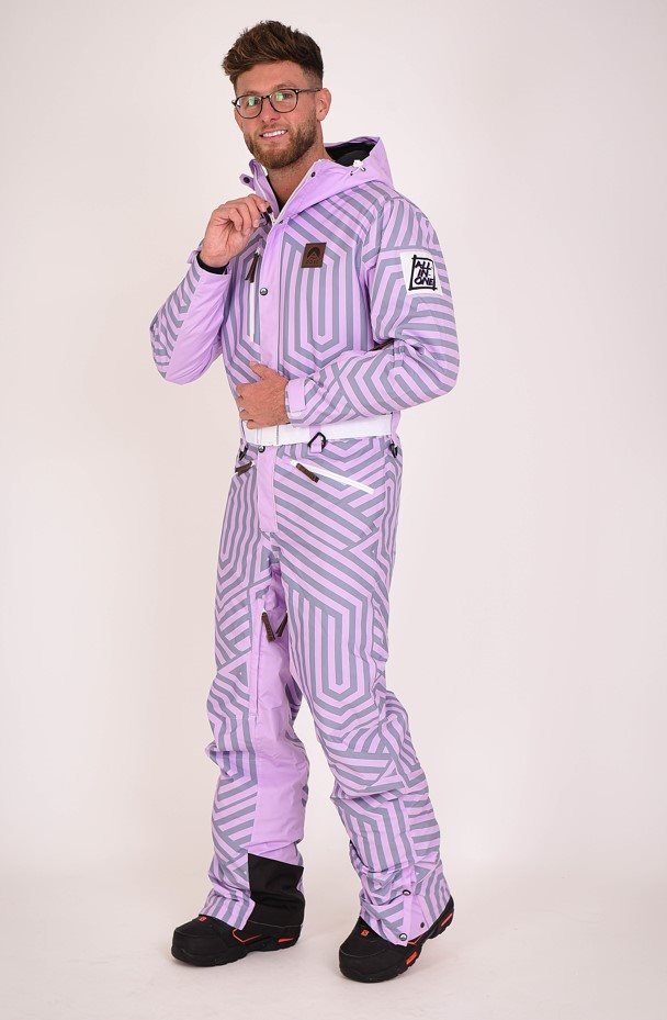 Fall Line Purple & Grey Men's Ski Suit