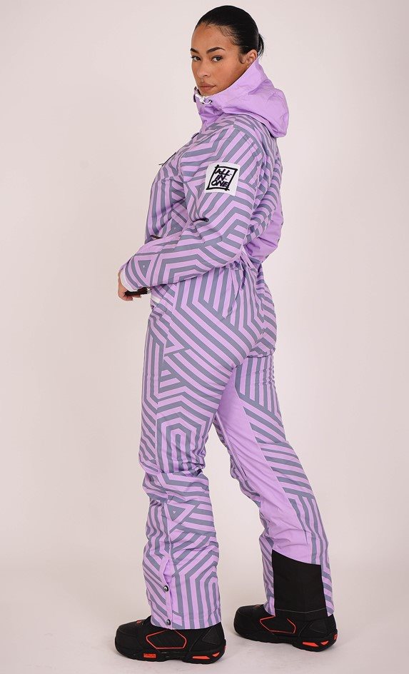 Fall Line Purple & Grey Curved Women's Ski Suit