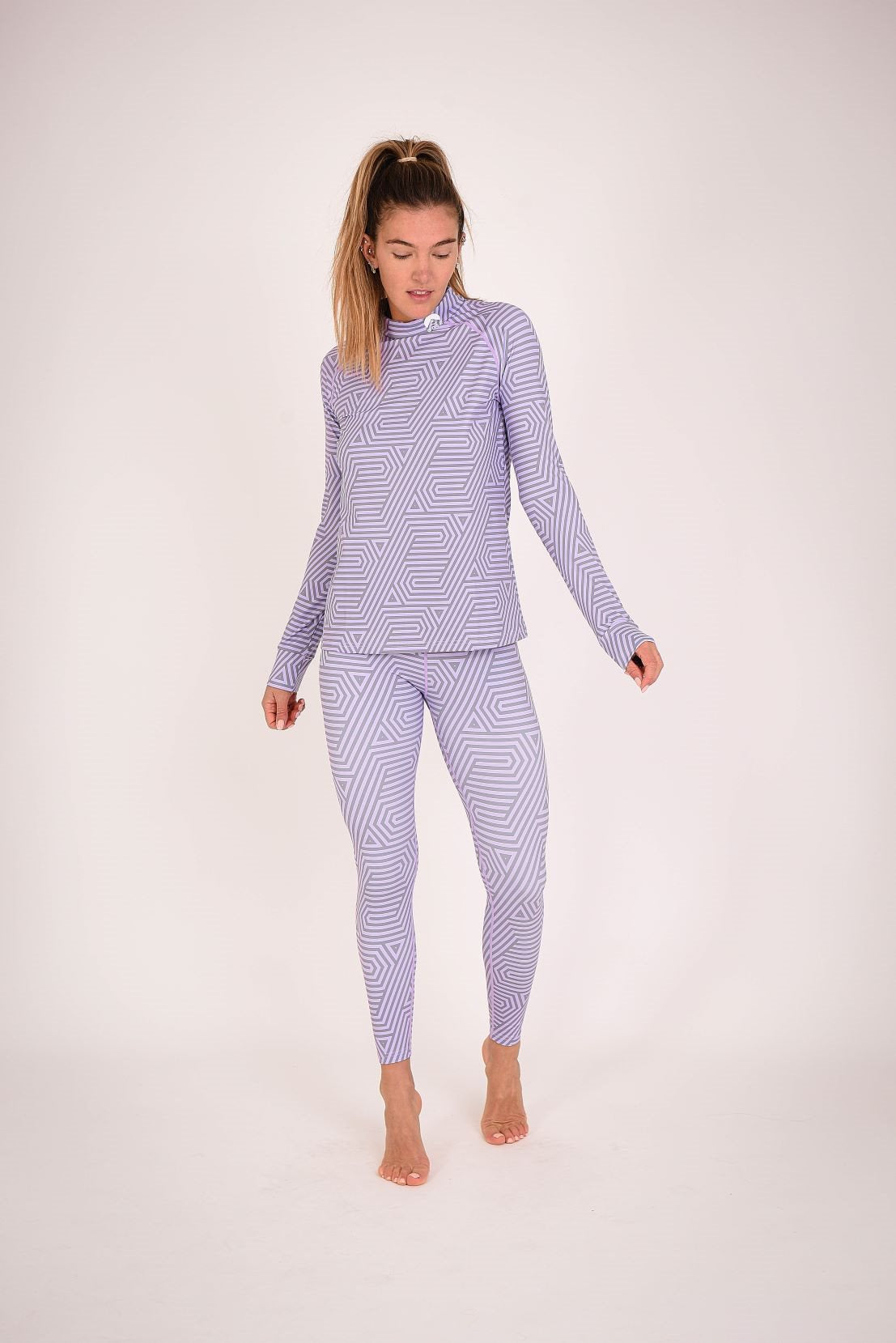 Fall Line Purple & Grey Womens Baselayer Legging