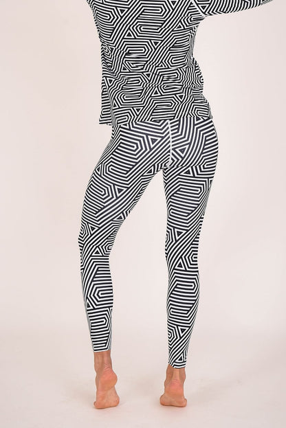 Legging de base pour femme Fall Line noir et blanc