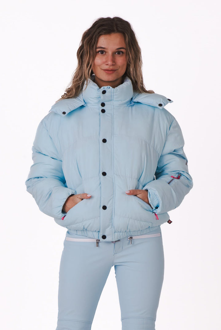 Ice Blue Chic Puffer Jacket