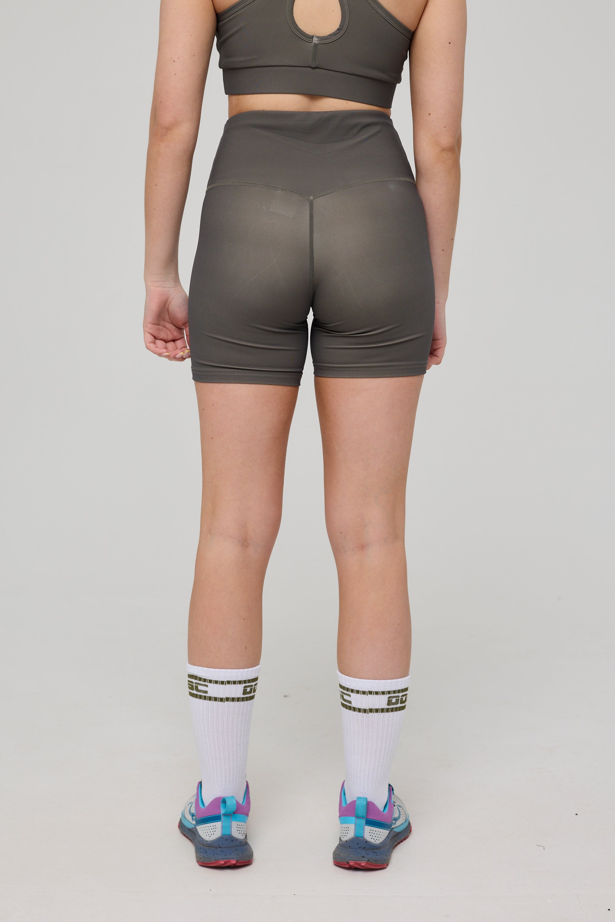 Infinite High Waisted Shorts - Khaki