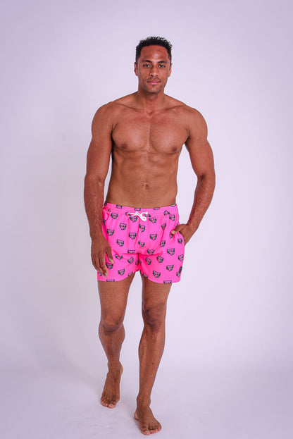 Baewatch Short de bain rose fluo pour homme