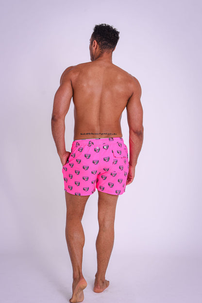 Baewatch Short de bain rose fluo pour homme