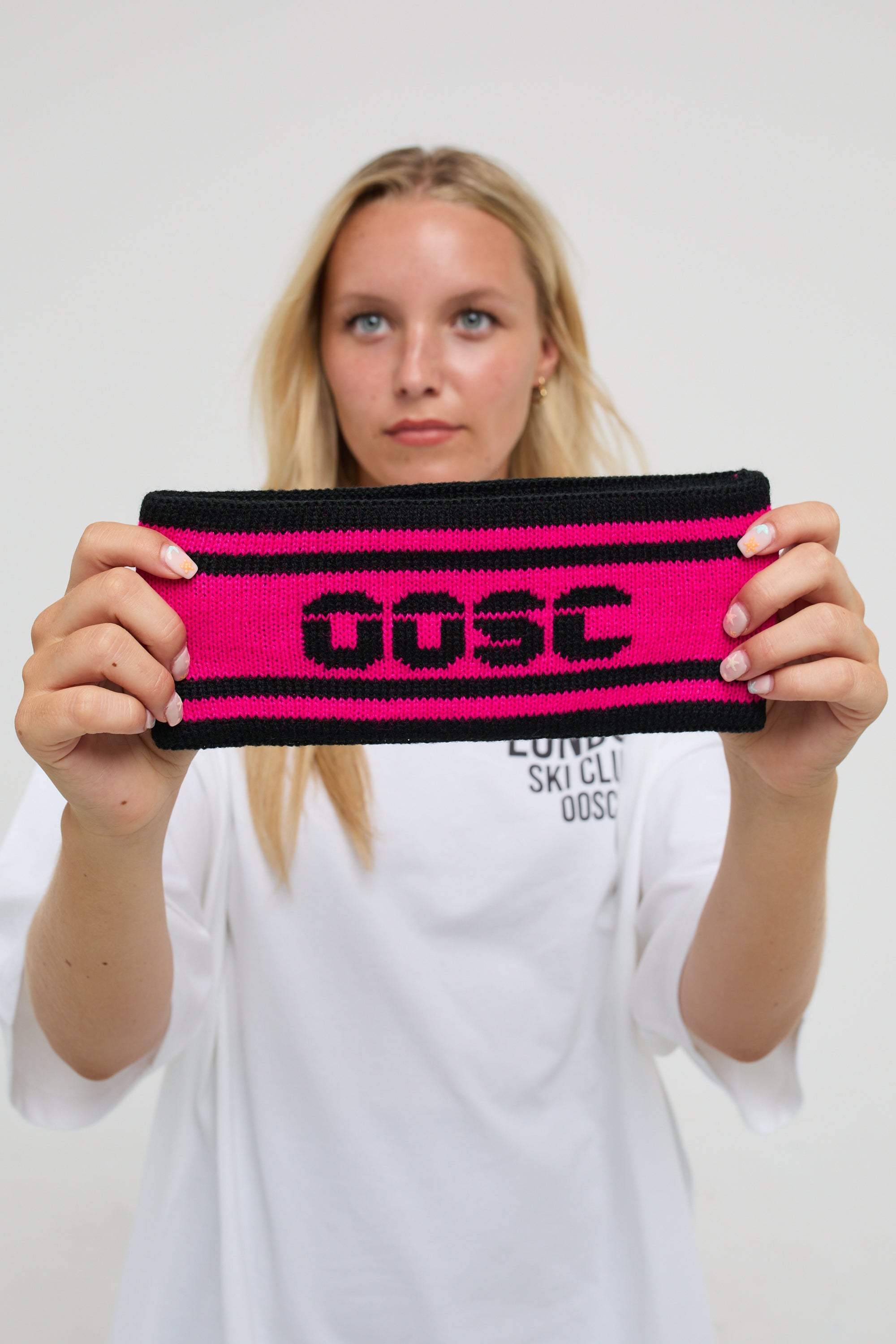 OOSC Après Headband - Black and Pink