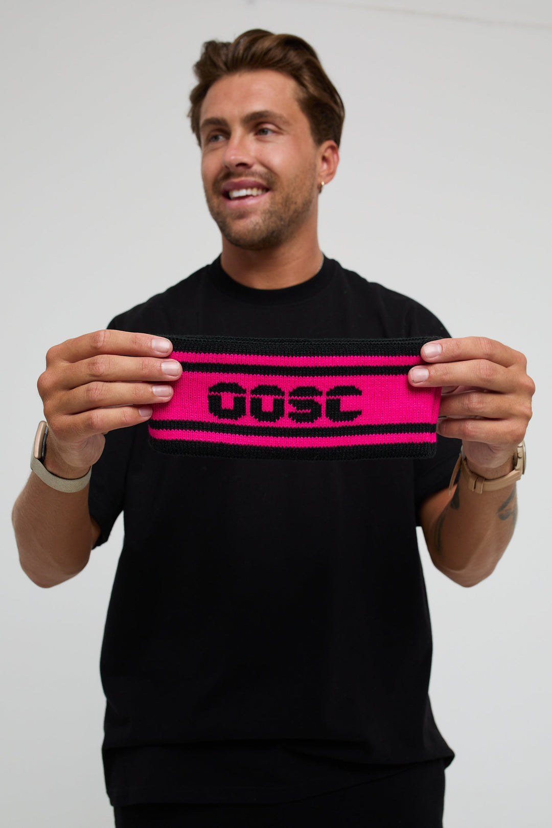 OOSC Après Headband - Black and Pink