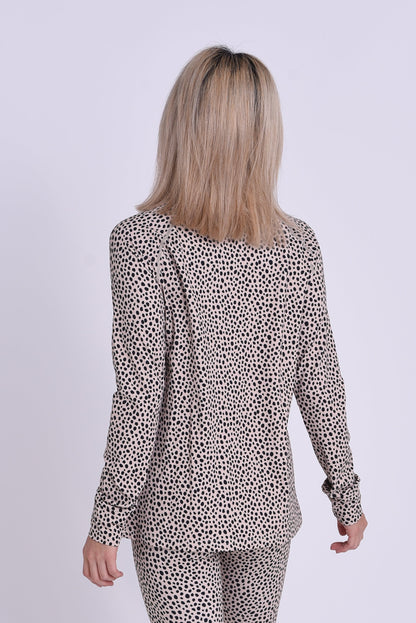 High Neck Baselayer Top Cheetah -  Women's