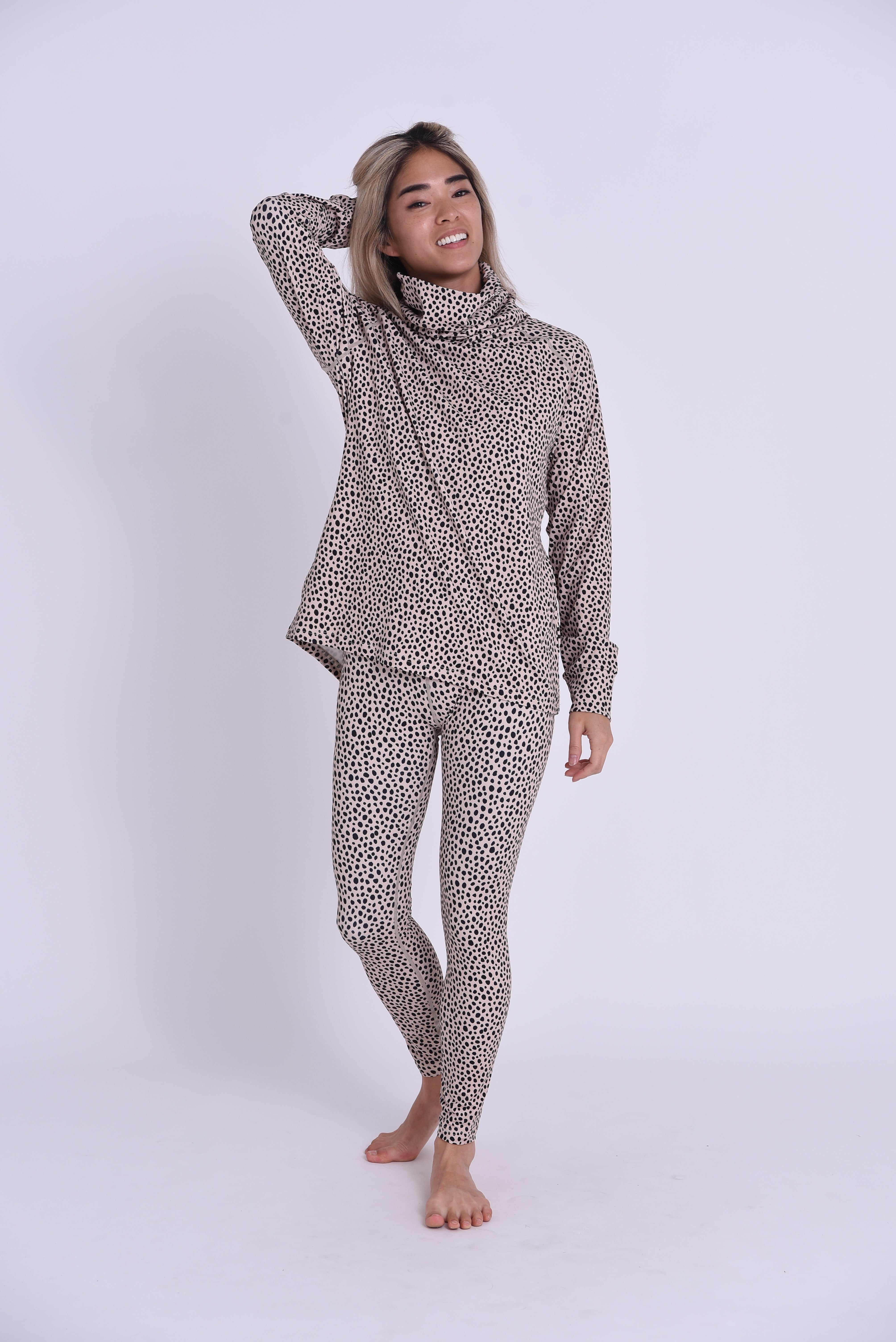 High Neck Baselayer Top Cheetah -  Women's