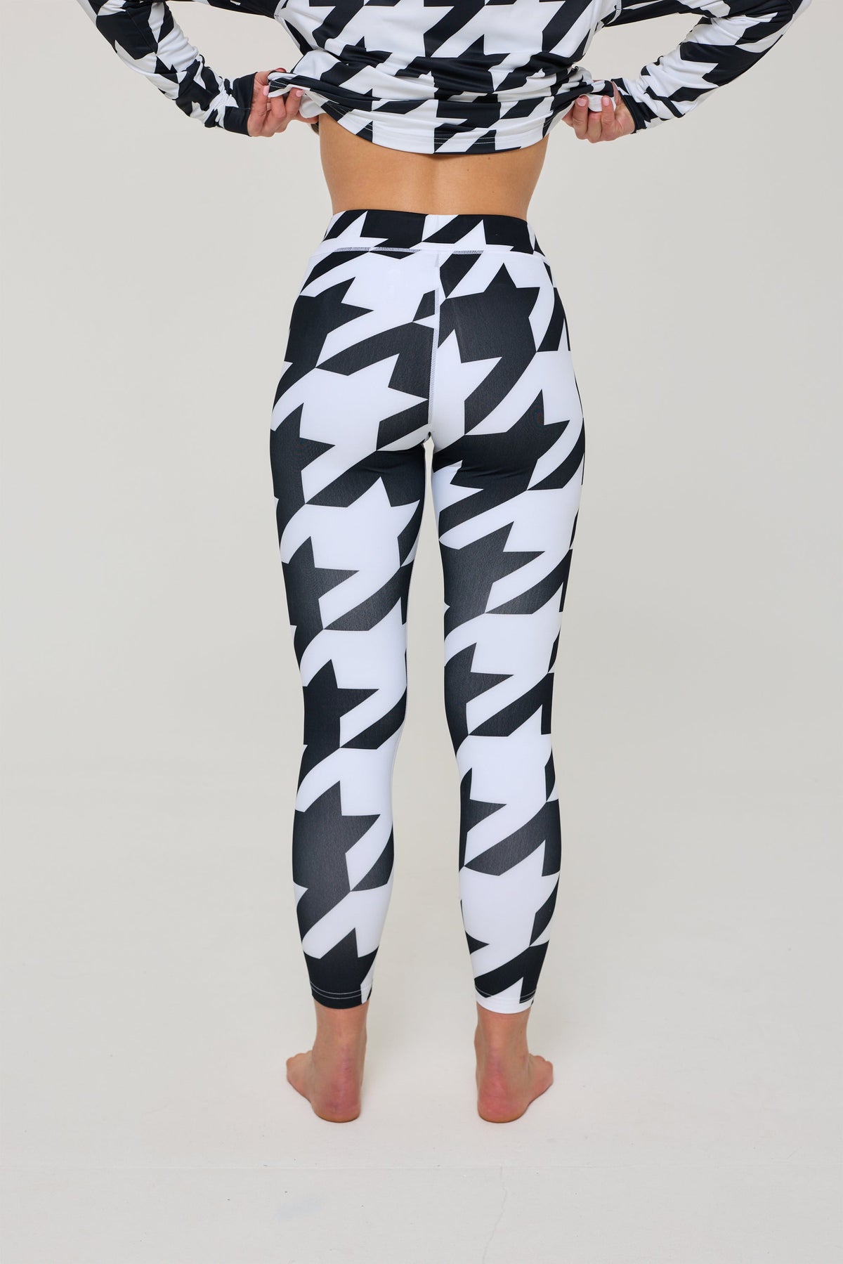 Baselayer Leggings - Black & White Houndstooth Women's