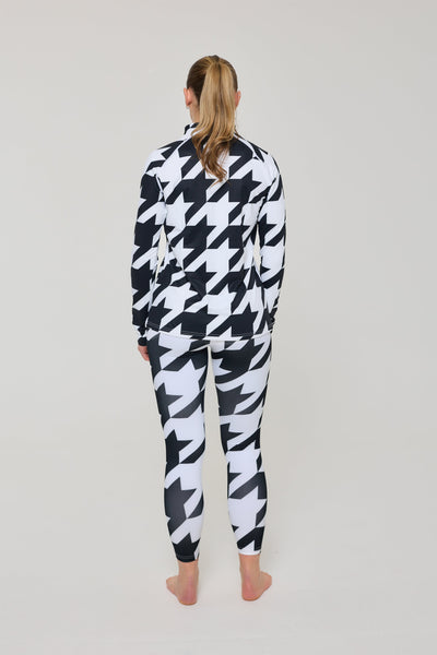 Baselayer Leggings - Black & White Houndstooth Women's