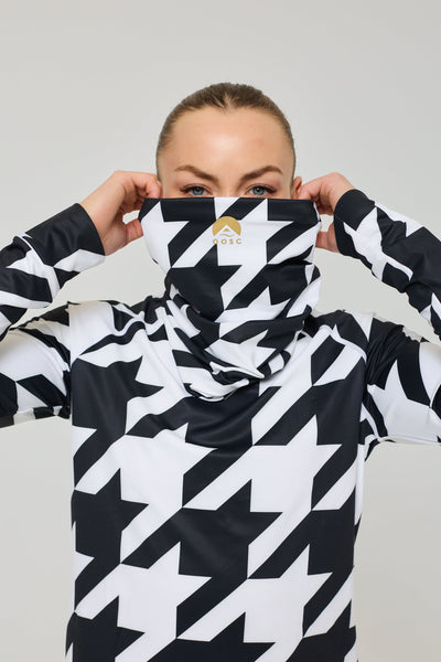 Black & White Houndstooth Neck Warmer