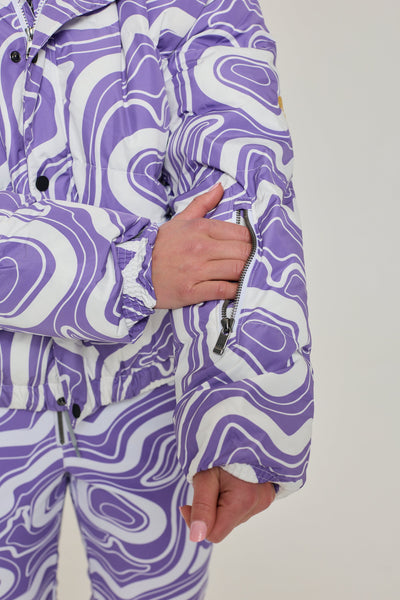 Chic Puffer Jacket - Amethyst Wave