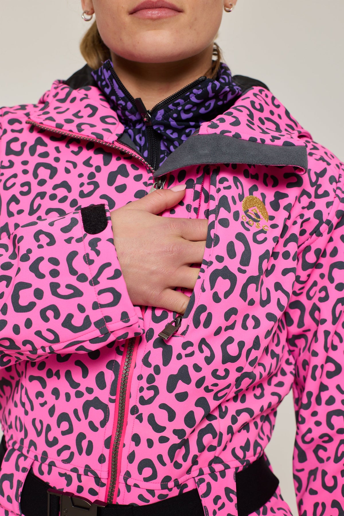 Rosé Leopard Ski Suit