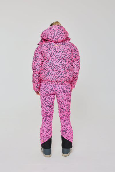 Chic Puffer Jacket - Rosé Leopard