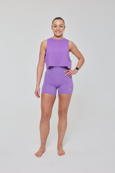 Infinite High Waisted Shorts - Purple