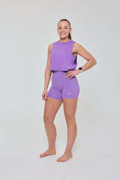 Infinite High Waisted Shorts - Purple