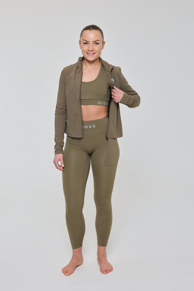 Infinite High Waisted Leggings - Khaki