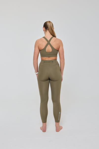 Infinite High Waisted Leggings - Khaki