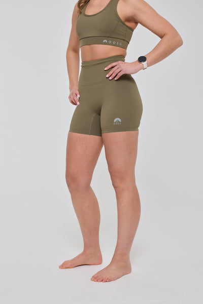 Infinite High Waisted Shorts - Khaki