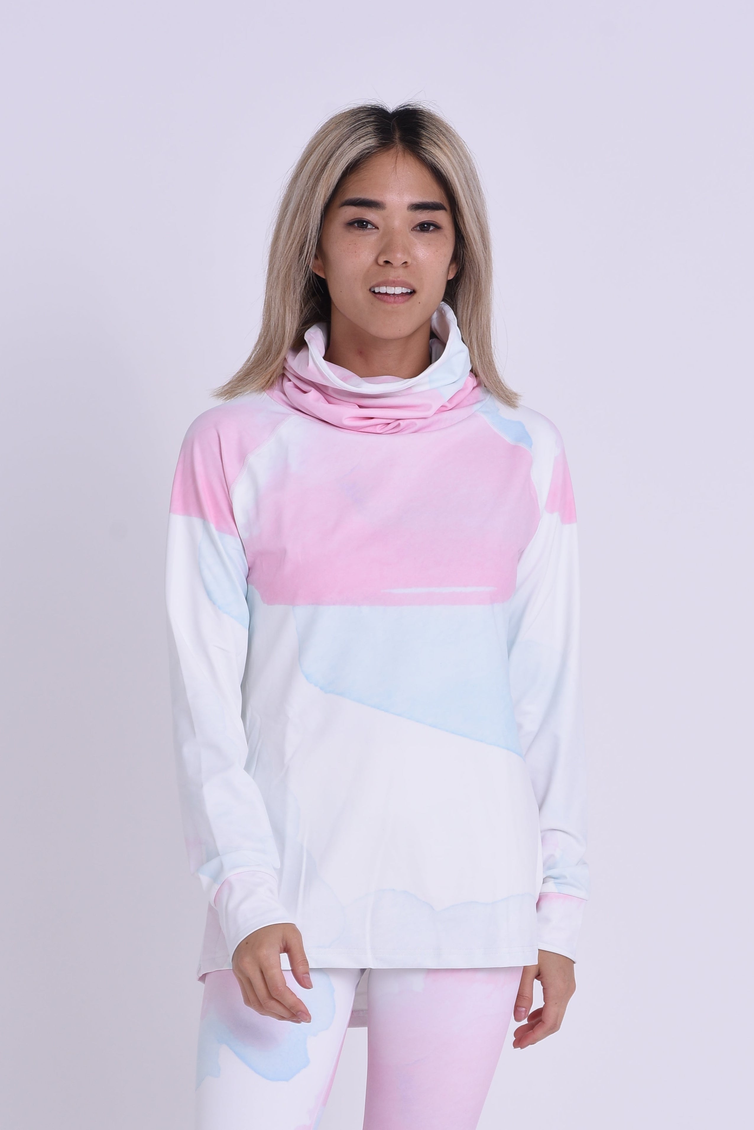 High Neck Baselayer Top Watercolour-  Women's