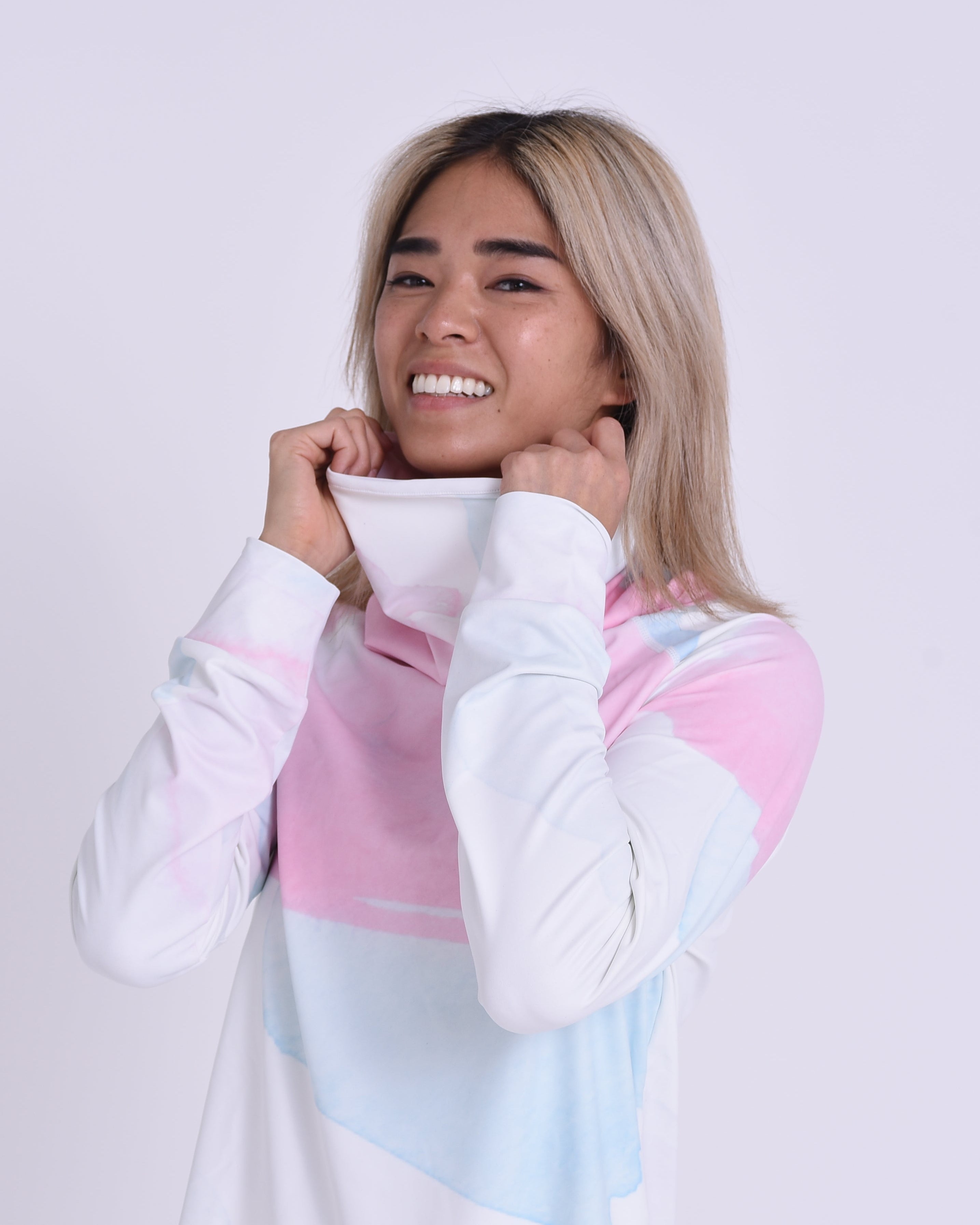 High Neck Baselayer Top Watercolour-  Women's