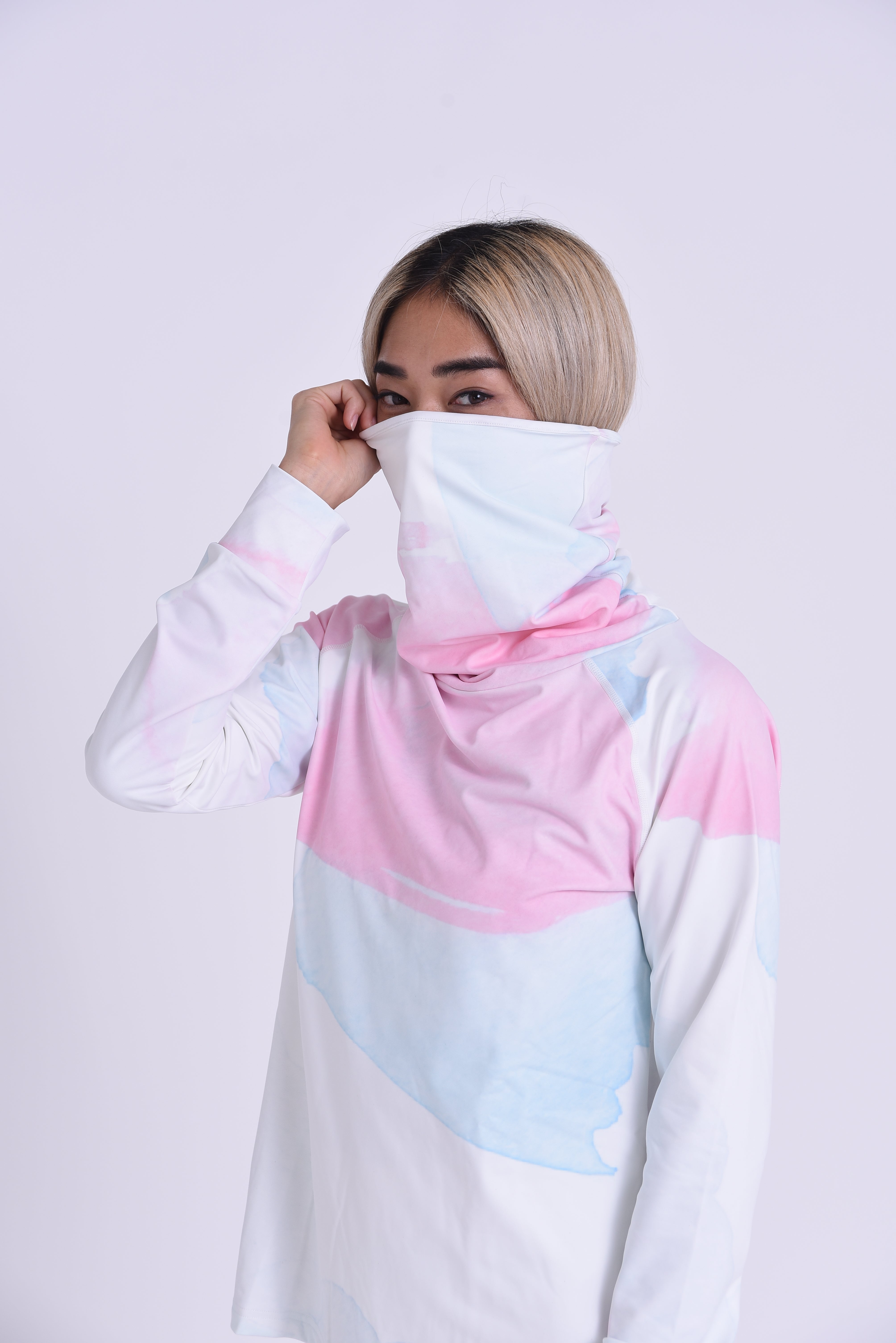 High Neck Baselayer Top Watercolour-  Women's