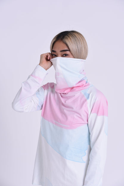 High Neck Baselayer Top Watercolour-  Women's