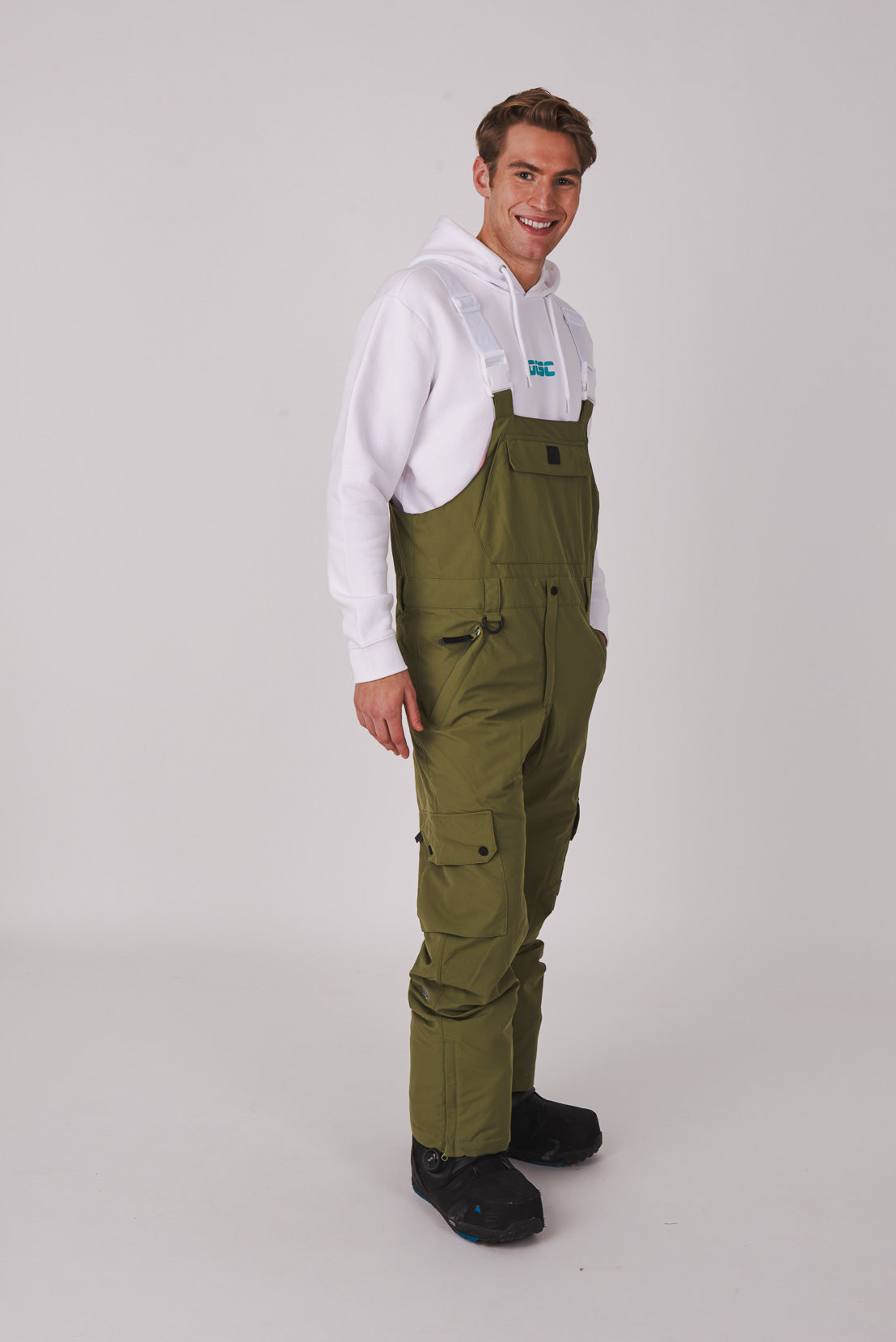 Yeh Man Men's Ski & Snowboard Bib Pant - Khaki