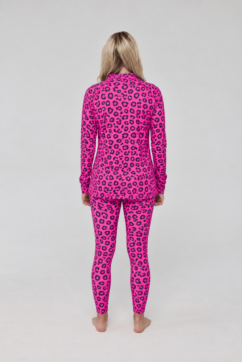 Baselayer Leggings - Pink Leopard Print Women's - OOSC Clothing