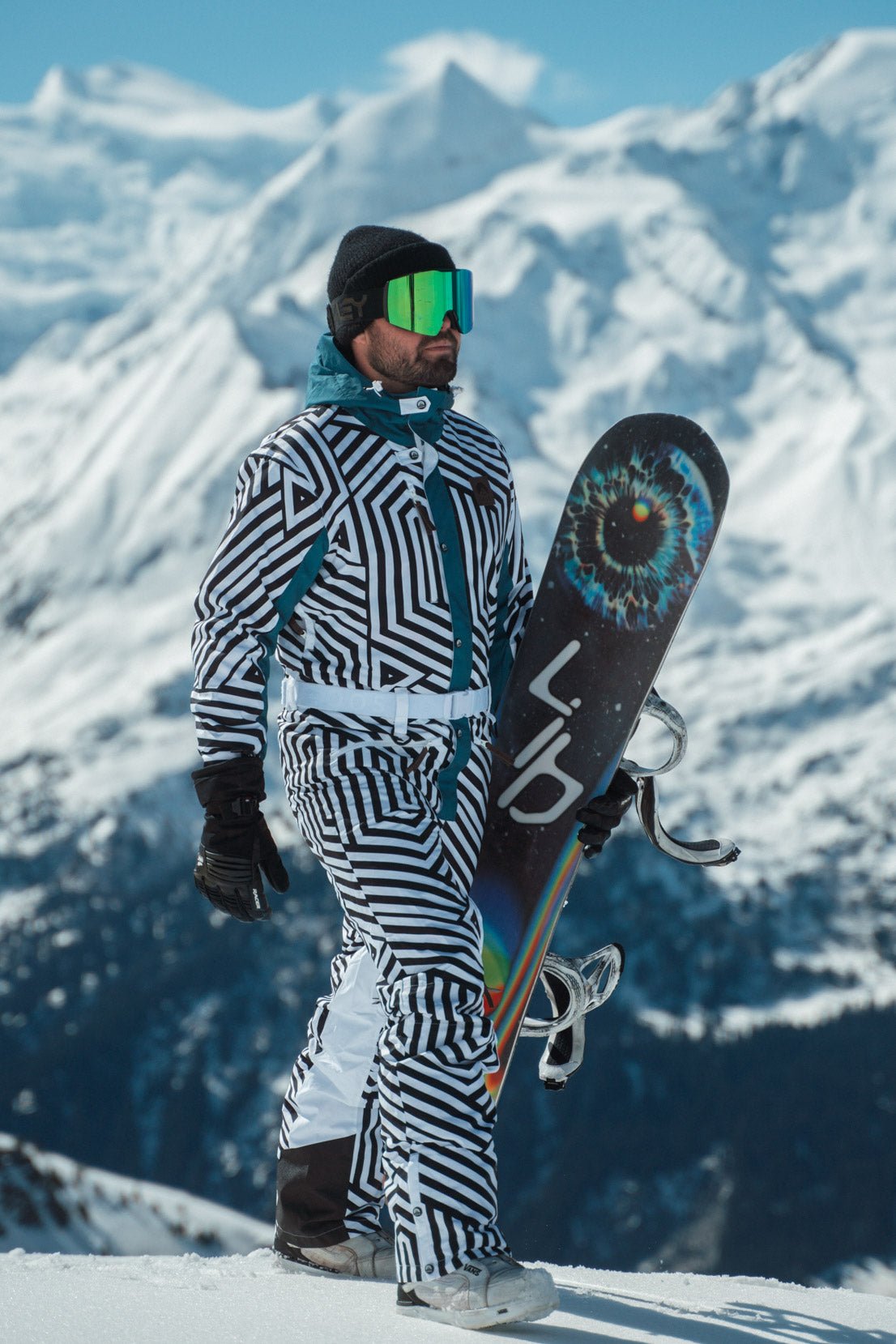 Combinaison de ski Fall Line noir et blanc pour homme