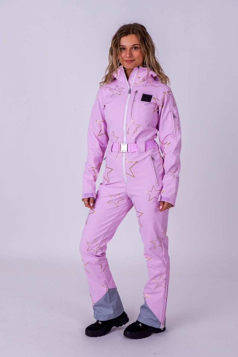 Chic Ski Suit - Pink with Gold Stars - OOSC Clothing