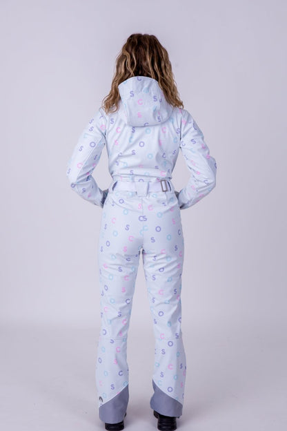 Chic Ski Suit - White OOSC Print - OOSC Clothing