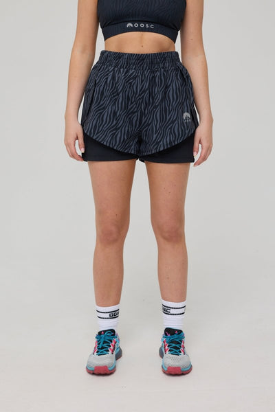 Elite 2 in 1 Running Shorts - Black Tiger - OOSC Clothing