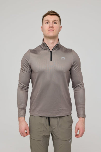 Elite Activewear 1/4 Zip Top - Khaki - OOSC Clothing