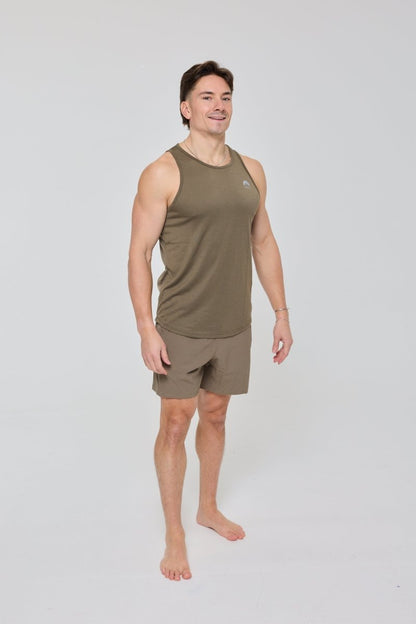 Elite Activewear Tank Khaki - Men's - OOSC Clothing
