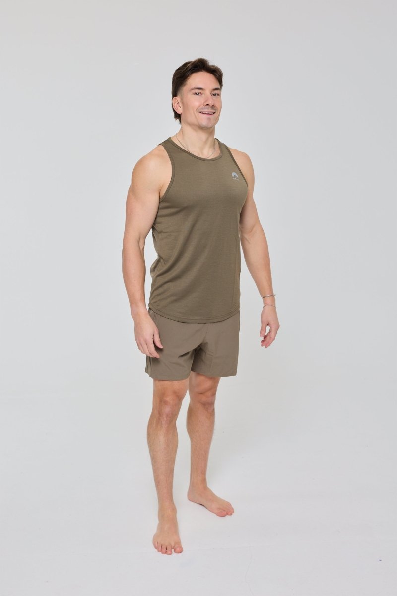 Elite Activewear Tank Khaki - Men's - OOSC Clothing