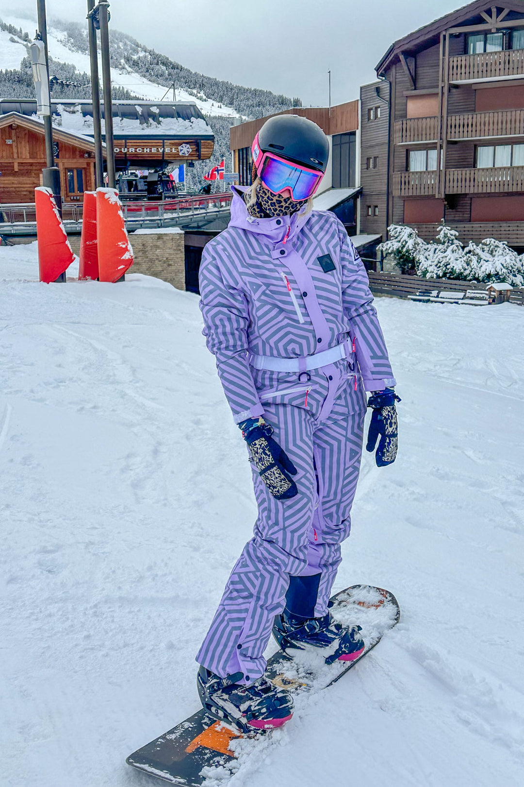 Fall Line Combinaison de ski courbée violette et grise pour femme
