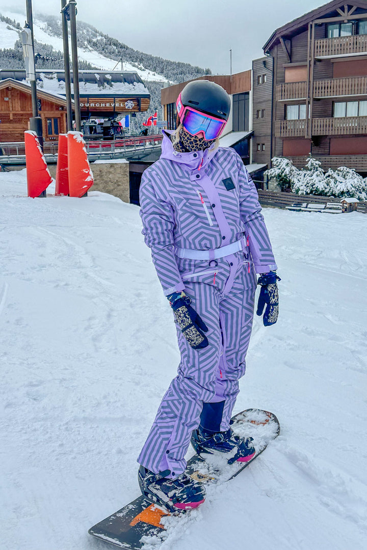 Fall Line Combinaison de ski courbée violette et grise pour femme